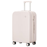 mixi Luggage Suitcase with Spinner Wheels, Hardside Rolling Suitcase PC with Cover & TSA Lock Lightweight Travel Case 24in Checked in, Off White（Slight Pink）