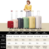 mixi Luggage Suitcase with Spinner Wheels, Hardside Rolling Suitcase PC with Cover & TSA Lock Lightweight Travel Case 24in Checked in, Red