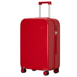 mixi Luggage Suitcase with Spinner Wheels, Hardside Rolling Suitcase PC with Cover & TSA Lock Lightweight Travel Case 24in Checked in, Red