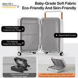mixi Luggage Suitcases with Spinner Wheels,Upgrade Wide Handle PC Hardshell Rolling Travel Suitcase with TSA Lock, Checked - Medium 24 - Inch, Smoke White