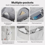mixi Outdoor Lightweight Backpack Casual Carry On Laptop Backpack Travel Bookbag for Women Men, Water Resistant Durable Hiking Bag for Camping Weekender Sports College Work, 17 Inch, Light Gray