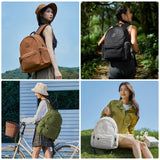 mixi Outdoor Lightweight Backpack Casual Carry On Laptop Backpack Travel Bookbag for Women Men, Water Resistant Durable Hiking Bag for Camping Weekender Sports College Work, 17 Inch, Brown