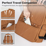 mixi Outdoor Lightweight Backpack Casual Carry On Laptop Backpack Travel Bookbag for Women Men, Water Resistant Durable Hiking Bag for Camping Weekender Sports College Work, 17 Inch, Brown