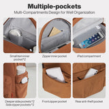 mixi Outdoor Lightweight Backpack Casual Carry On Laptop Backpack Travel Bookbag for Women Men, Water Resistant Durable Hiking Bag for Camping Weekender Sports College Work, 17 Inch, Brown