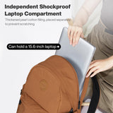 mixi Outdoor Lightweight Backpack Casual Carry On Laptop Backpack Travel Bookbag for Women Men, Water Resistant Durable Hiking Bag for Camping Weekender Sports College Work, 17 Inch, Brown