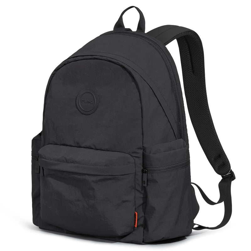 mixi Outdoor Lightweight Backpack Casual Carry On Laptop Backpack Travel Bookbag for Women Men, Water Resistant Durable Small Hiking Bag for Camping Weekender Sports College Work, 15 Inch, Black