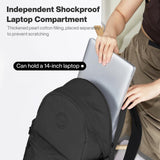 mixi Outdoor Lightweight Backpack Casual Carry On Laptop Backpack Travel Bookbag for Women Men, Water Resistant Durable Small Hiking Bag for Camping Weekender Sports College Work, 15 Inch, Black