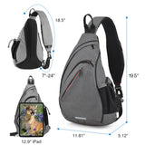 mixi Sling Bag Men Backpack Unisex One Shoulder Bag Hiking Travel Backpack Crossbody with USB Port for Men Women Versatile Casual Daypack - 20 inch,Gery