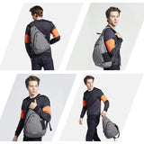 mixi Sling Bag Men Backpack Unisex One Shoulder Bag Hiking Travel Backpack Crossbody with USB Port for Men Women Versatile Casual Daypack - 20 inch,Gery
