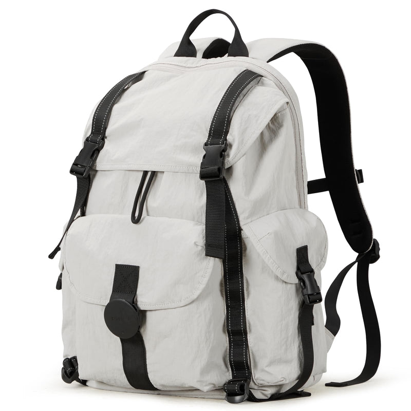 mixi Travel Backpack for Women Men, 18 Inch Carry On Laptop Backpack Flight Approved fits 16'' Laptop, Lightweight Waterproof Hiking Backpack Travel Outdoor Business Casual Daypack, Light Gray