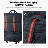 mixi Travel Bag with Wheels Expandable Foldable Luggage Bag Collapsible Rolling Travel Bag Duffel Bag Large Capacity Suitcase for Men Women, Dark Gray
