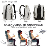 mixi Travel Laptop Backpack for Women & Men Carry On Backpack fits 16'' Laptop, Waterproof Lightweight Casual Hiking Weekender Bags Rucksack,17 Inch, Interstellar White