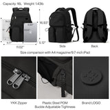mixi Travel Laptop Backpack, Lightweight Durable School Bookbag Men Woman 15.6" Computer Bag, Water Resistant Outdoor Hiking Backpacks With Multifunction Pockets, 16 Inch, Black