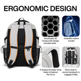 mixi Travel Laptop Backpack, Lightweight Durable School Bookbag Men Woman 15.6" Computer Bag, Water Resistant Outdoor Hiking Backpacks With Multifunction Pockets, 16 Inch, Beige