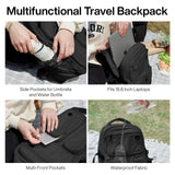 mixi Travel Laptop Backpack, Lightweight Durable School Bookbag Men Woman 15.6" Computer Bag, Water Resistant Outdoor Hiking Backpacks With Multifunction Pockets, 16 Inch, Black