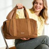 mixi Travel Tote Bag for Women Large Expandable Travel Bag Waterproof Lightweight Carry On Personal Item Weekender Shoulder Handbag, Brown