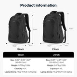 mixi Ultra Lightweight Backpack 31L Waterproof Casual backpack for Travel Sports Camping Hiking College Back Pack Daypack for Men Women, 18 inch - Black