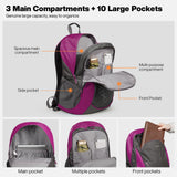 mixi Ultra Lightweight Backpack 31L Waterproof Casual backpack for Travel Sports Camping Hiking College Back Pack Daypack for Men Women, 18 inch - Rose Red