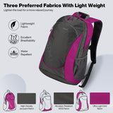 mixi Ultra Lightweight Backpack 31L Waterproof Casual backpack for Travel Sports Camping Hiking College Back Pack Daypack for Men Women, 18 inch - Rose Red