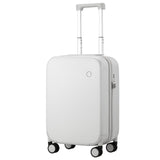 mixi Upgrade Carry on Luggage Suitcases with Spinner Wheels, Hardside Rolling Suitcase PC with TSA Lock Lightweight Travel Case 20in Carry - On, Fine Grid Smoke White
