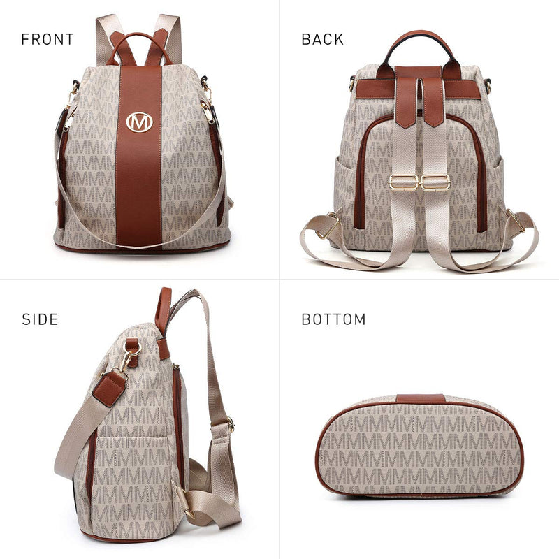 MKP COLLECTION Women Fashion Backpack Purse Multi Pockets Anti - Theft Rucksack Travel Shoulder Bag Handbag Set 2pcs