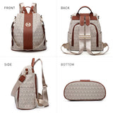 MKP COLLECTION Women Fashion Backpack Purse Multi Pockets Anti - Theft Rucksack Travel Shoulder Bag Handbag Set 2pcs