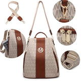 MKP COLLECTION Women Fashion Backpack Purse Multi Pockets Anti - Theft Rucksack Travel Shoulder Bag Handbag Set 2pcs