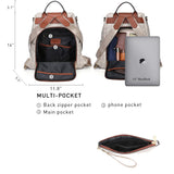 MKP COLLECTION Women Fashion Backpack Purse Multi Pockets Anti - Theft Rucksack Travel Shoulder Bag Handbag Set 2pcs