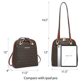 MKP COLLECTION Womens Convertible Backpack Handbag Purse Fashion Designer Ladies Shoulder Satchel Bag for Travel Work