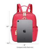 MKP Small Backpack Purse for Ladies Women Fashion Multi Pockets Daypacks with Front Zip Pocket