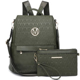 MKP Women Fashion Backpack Purse Multi Pockets Signature Anti-Theft Rucksack Travel Ladies Shoulder Bag Handbag 2Pcs