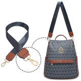 MKP Women Fashion Backpack Purse Multi Pockets Signature Anti - Theft Rucksack Travel Ladies Shoulder Bag Handbag 2Pcs