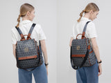 MKP Women Fashion Backpack Purse Multi Pockets Signature Anti - Theft Rucksack Travel Ladies Shoulder Bag Handbag 2Pcs