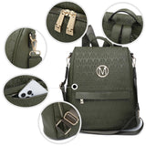 MKP Women Fashion Backpack Purse Multi Pockets Signature Anti - Theft Rucksack Travel Ladies Shoulder Bag Handbag 2Pcs