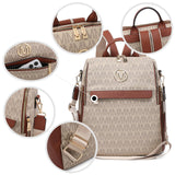 MKP Women Fashion Backpack Purse PU Leather Convertible Medium Ladies Rucksack Travel Shoulder Bags Handbag and Purse 2Pcs
