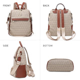 MKP Women Fashion Backpack Purse PU Leather Convertible Medium Ladies Rucksack Travel Shoulder Bags Handbag and Purse 2Pcs