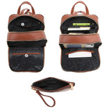 MKP Women's Fashion Medium Backpack Purse Set - 2Pcs PU Leather Shoulder Bag with Double Zipper for Travel and Daily Use