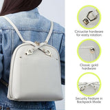 MMS Brands Miztique Daisy Convertible Backpack Purse for Women | Vegan Leather Shoulder Strap Bag or Convertible Backpack | (Bone)
