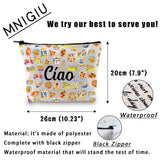 MNIGIU Italy Trip Gift Welcome Bag Ciao Bella Makeup Bag Funny Italy Word Bag Italian Gift (Ciao Bag)