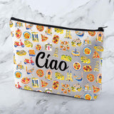 MNIGIU Italy Trip Gift Welcome Bag Ciao Bella Makeup Bag Funny Italy Word Bag Italian Gift (Ciao Bag)
