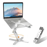Moallia Laptop Stand with 360 Rotating Base, Computer Notebook Laptop Riser Metal Holder for Desk Collaborative Work, Fully Foldable for Easy Storage, Fits All MacBook, Laptops up to 16 inches