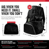 MODERN NEEDS Ready Pack 35L — Foldable Backpack for Travel | Lightweight, Water Resistant Hiking Daypack | Compact, Packable Backpack for Men & Women | Great for Camping & Daily Use