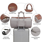 Modoker Convertible Garment Bag with Shoulder Strap, Carry on Garment Duffel Bag for Men Women - 2 in 1 Hanging Suitcase Suit Travel Bags, Caramel