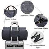 Modoker Convertible Leather Garment Bag, Carry on Garment Bags for Travel, Garment Duffel Bag, Gifts for Men Women Business Waterproof Suitcase Suit Travel Bags, Blue