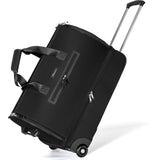 Modoker Convertible Rolling Garment Bag for Travel, Suit Travel Bag with Trolley, Garment Duffel Bag with Wheels & Shoes Compartment for Business Trip, Weekender - Black