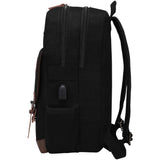 Modoker Eco - Friendly Canvas Backpack for Men Women, Vintage Rucksack Fits Most 15.6 Inch Laptop (Black, Fits up to 15.6" laptop)
