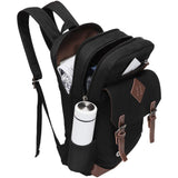 Modoker Eco - Friendly Canvas Backpack for Men Women, Vintage Rucksack Fits Most 15.6 Inch Laptop (Black, Fits up to 15.6" laptop)