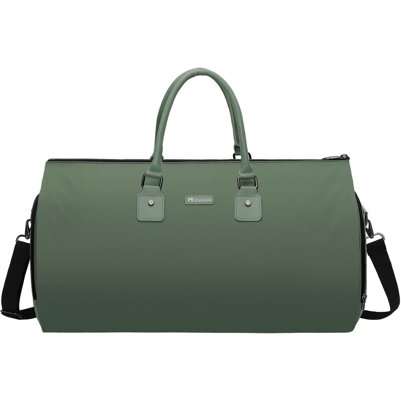 Modoker Eco - Friendly Convertible Garment Bags for Travel, Carry on Garment Duffel Bag for Women Men Weekender - 2 in 1 Hanging Suitcase Suit Travel Bags, Green