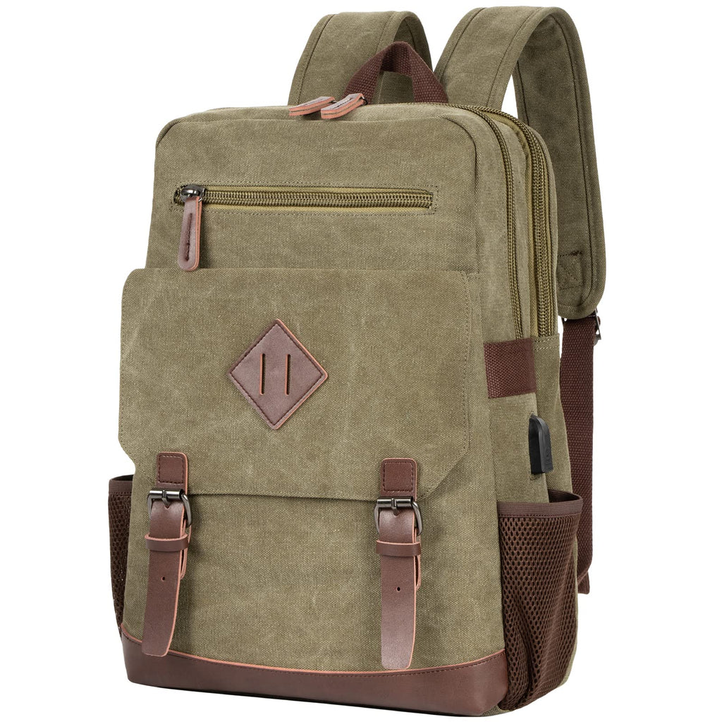 Modoker Eco-Friendly Vintage Backpack for Men Women, Canvas Bookpack Fits Most 15.6 Inches Computer and Tablets, Rucksack Backpack | Backpacks4Less