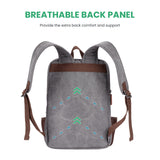Modoker Eco - Friendly Vintage Backpack for Men Women, Canvas Bookpack Fits Most 15.6 Inches Computer and Tablets, Rucksack Backpack with USB Charging Port, Grey